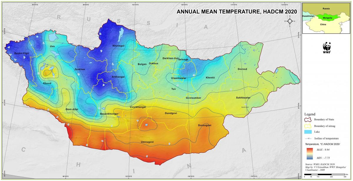 mapa Mongolii klimat 