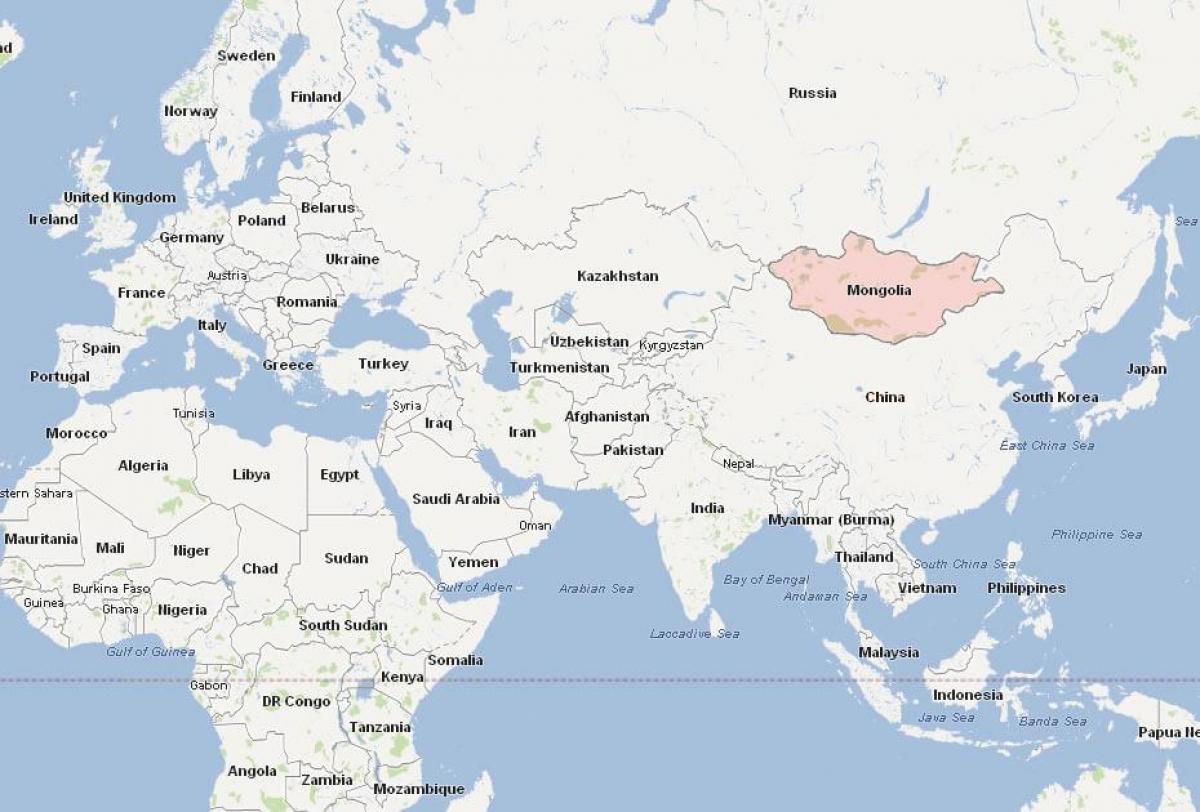 mapa Mongolii mapie Azji