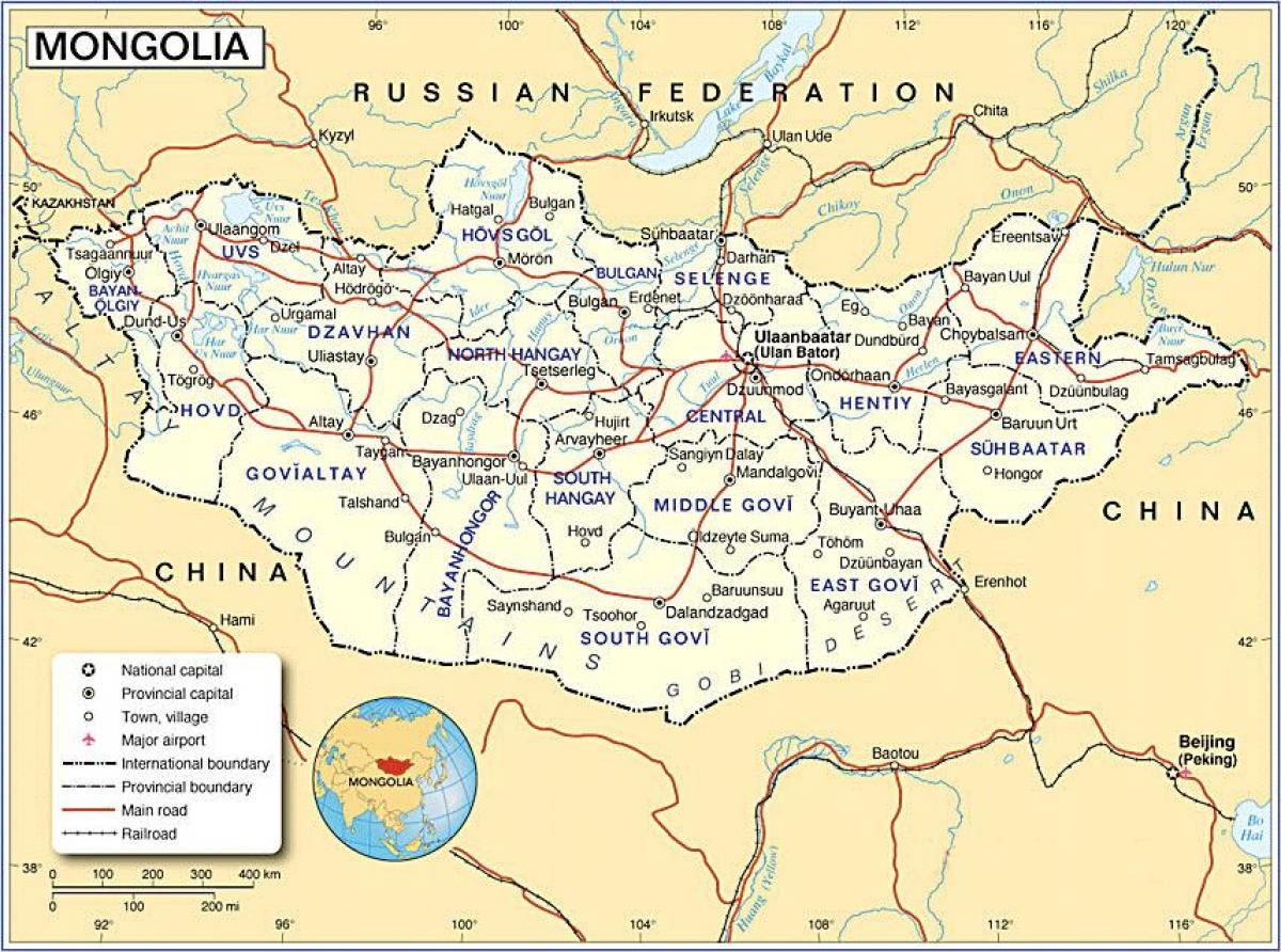 Mongolia mapa turystyczna