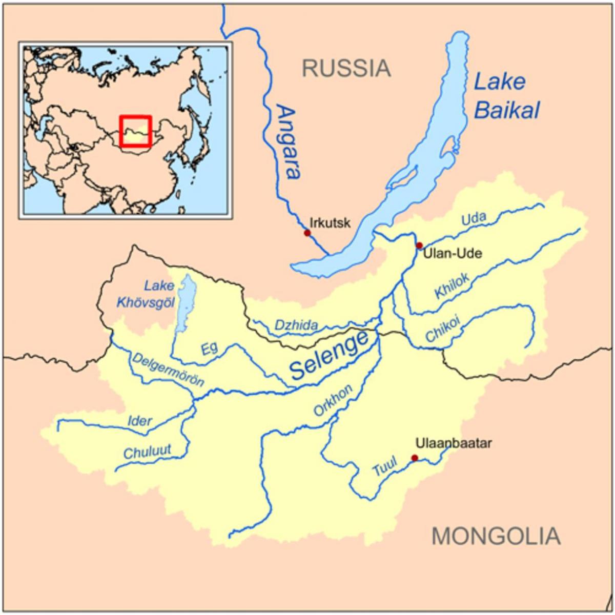 mapa rzeki Mongolii 