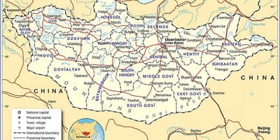Mongolia mapa turystyczna