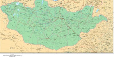Mapa Mongolii drodze
